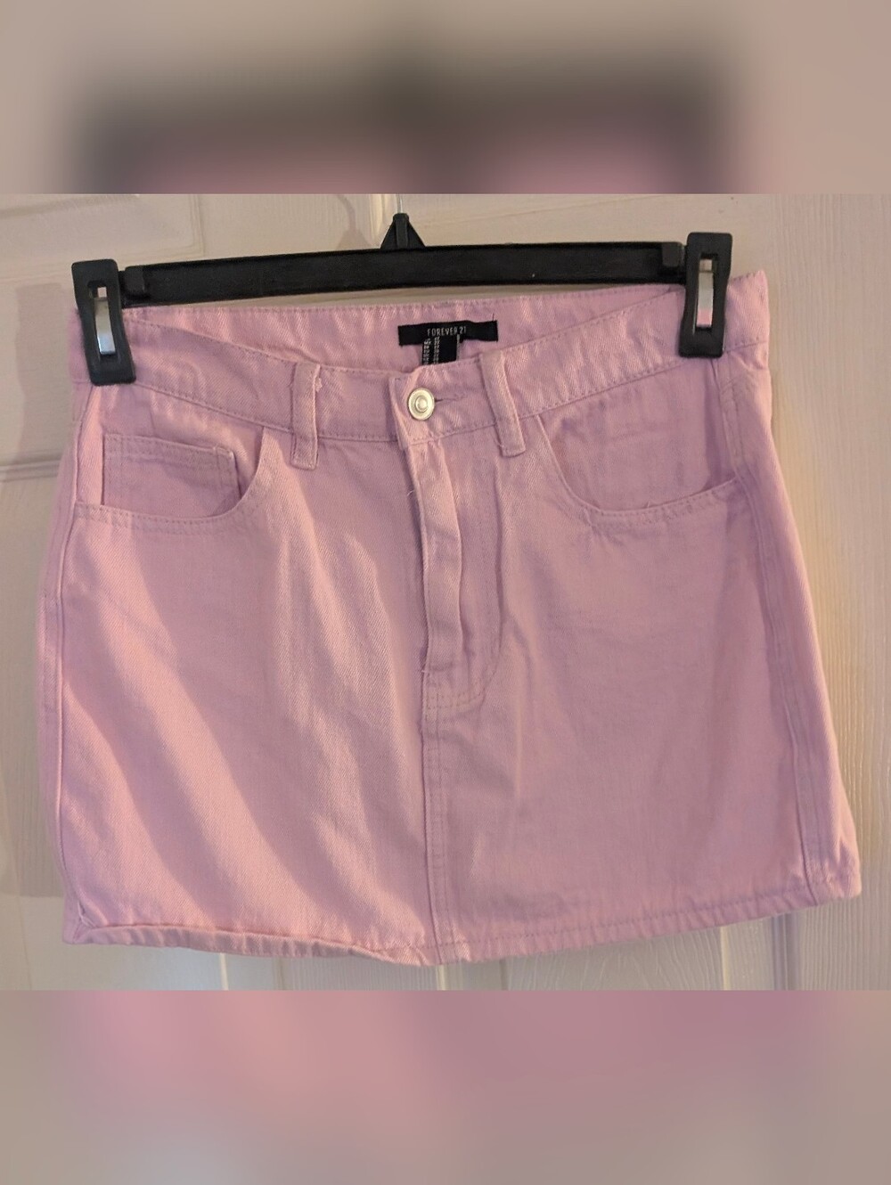 Forever 21 Light Pink Denim Mini Skirt